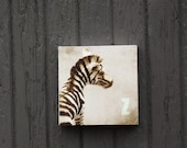 Nursery Art, Zebra, Ready to Hang Photo Block, SALE 40% off,6"