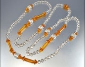 Art Deco Necklace Glass Bead Crystal Vintage 1920s Art Deco Jewelry Long Hand Knotted