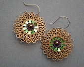 Copper Filigree Flower Earrings