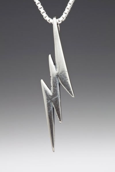 Lightning Bolt Necklace Lightning Bolt Charm Silver by martymagic