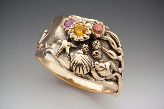 Gold Tide Pool Ring With Gemstones