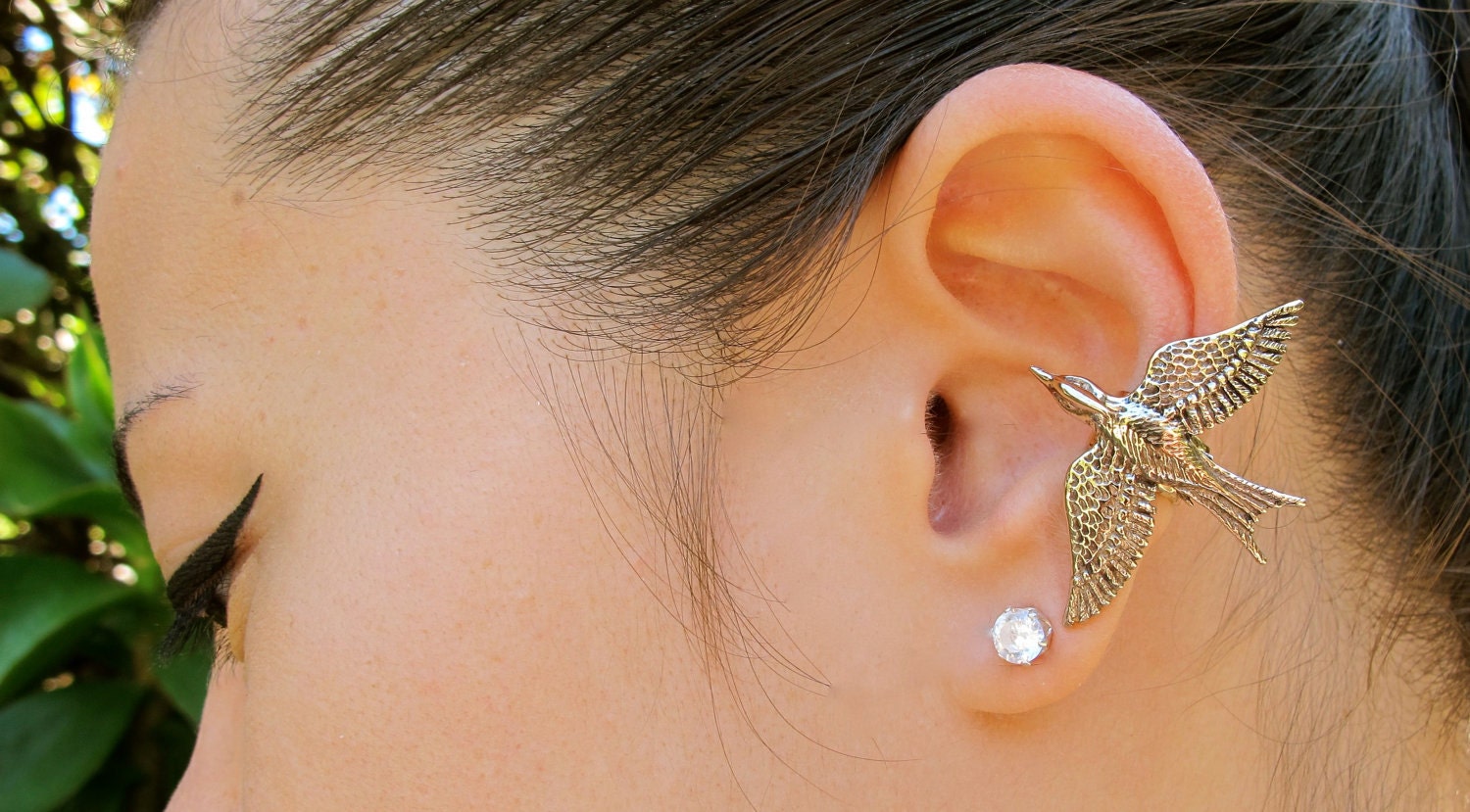 Bronze Mocking Jay Ear Cuff