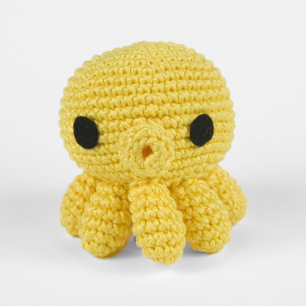 Yellow Amigurumi Octopus