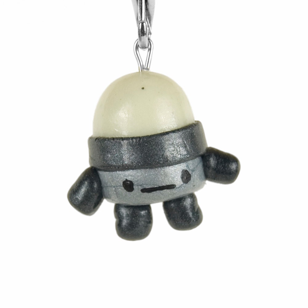Leonard the Robot Polymer Clay Lanyard Charm