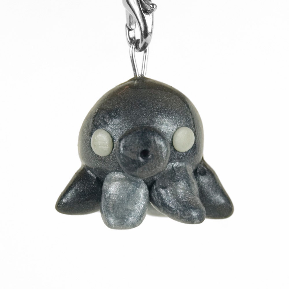 Oswald the Robot Octopus Polymer Clay Lanyard Charm
