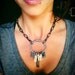 gray and blue industrial charm necklace - LP Couture