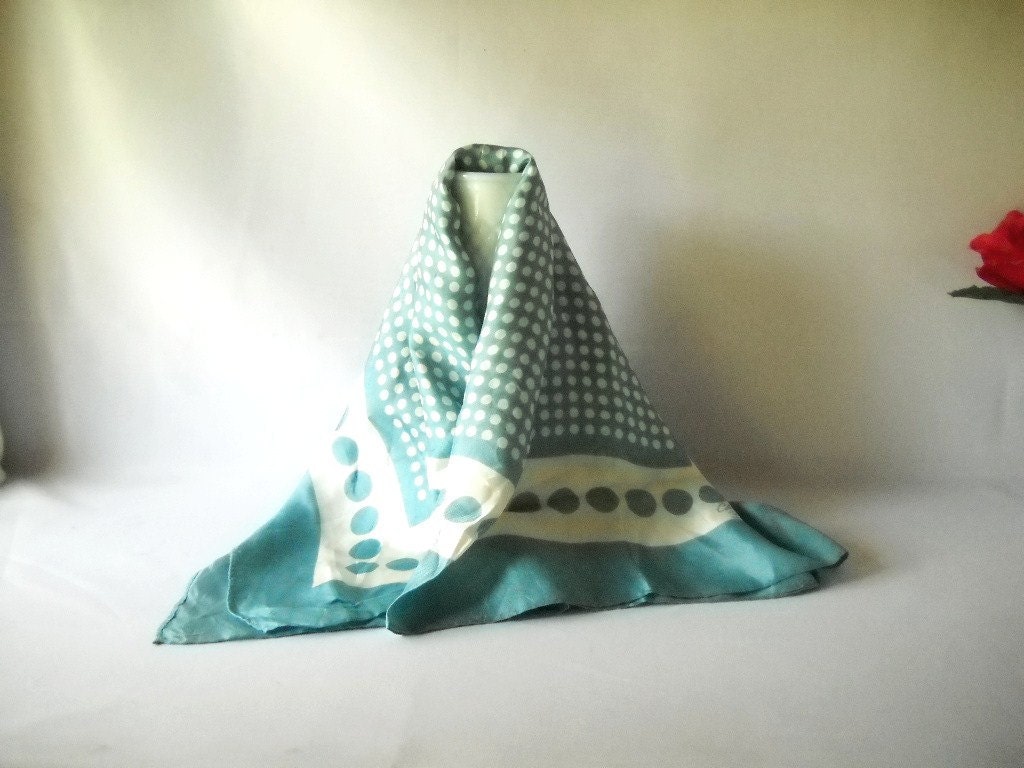 Vintage Scarf Signed Christian Barnard Groovy Polka Dot Scarf Designer Scarf
