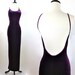 Backless Stretch Velvet Rocker Indie Sleeveless Bandage BodyCon Maxi Gown Dress . SM . medium . ML . B034