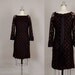 vintage 1960s dress 60s dress black lace mod satin bell sleeve