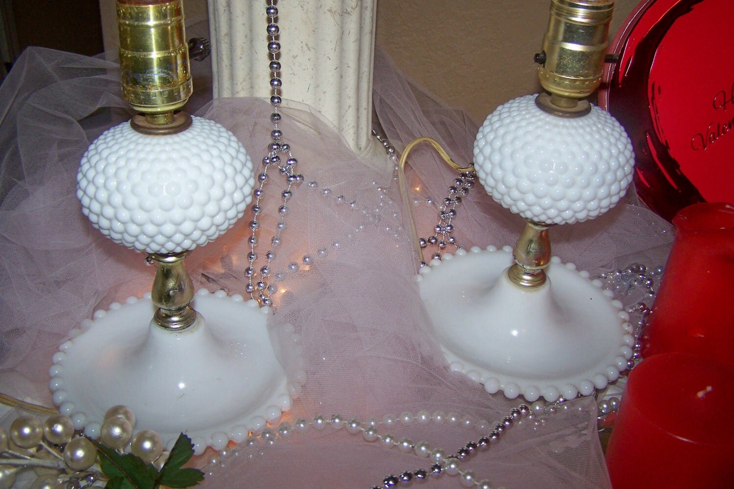 1950 S Boudoir Lamps Two 2 Vintage Bedroom By Anitasantiquities