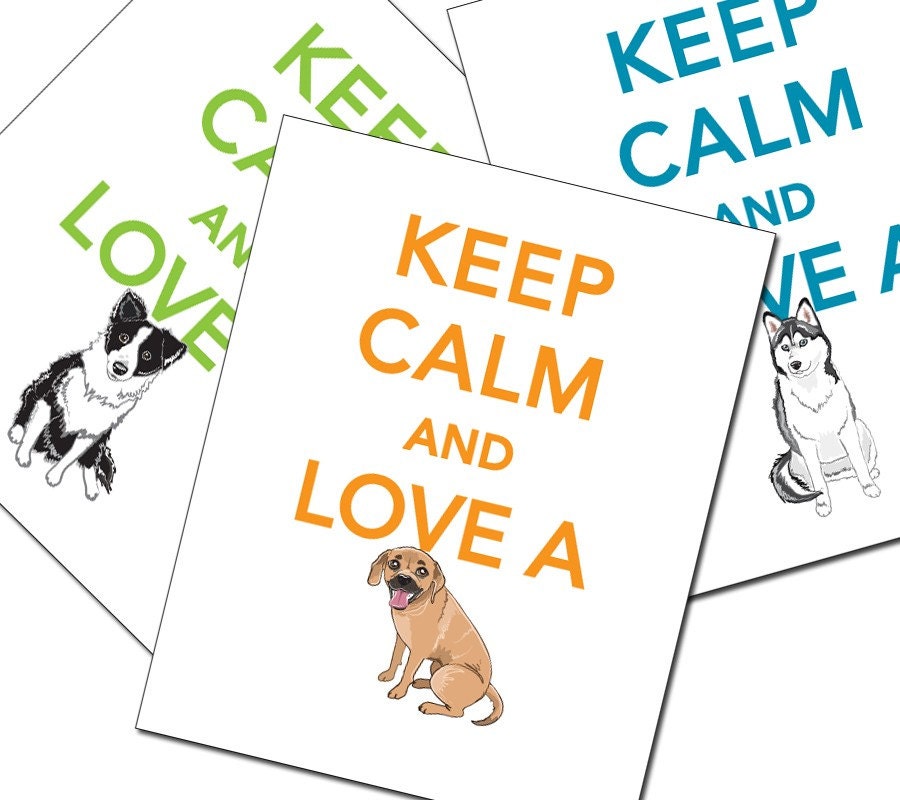 SALE - Pick Your Pet Keep Calm Print - 8x10 Size