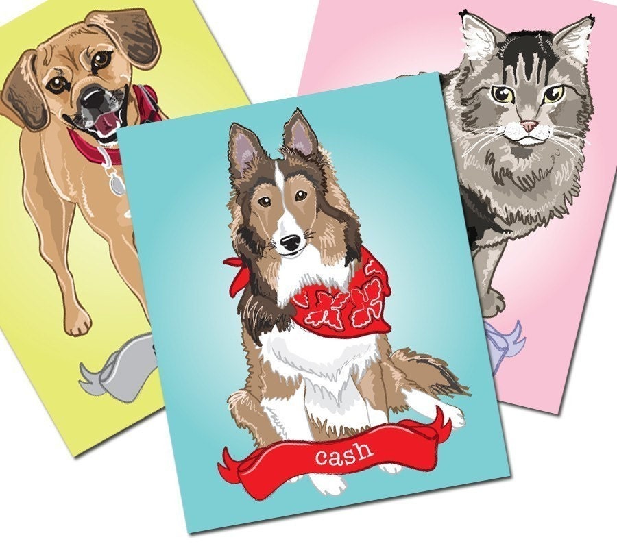 Reserved - Custom Pet Portrait - 8x10 Size