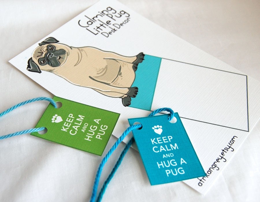 Keep Calm Pug - Desk Decor Paper Doll