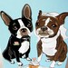 Wedding Boston Terriers - Greeting Card