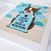Keep Calm Brown Boston Terrier with Scaled Background - 7x9 Eco-friendly Print