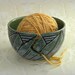 Decorative Yarn Bowl in Soft Mottled Blue and Rutile Green