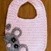 Crocheted Pink Peek A Boo Sneaky Mouse Bib