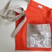 Whimsical Orange Apron with Bicycle Screenprint