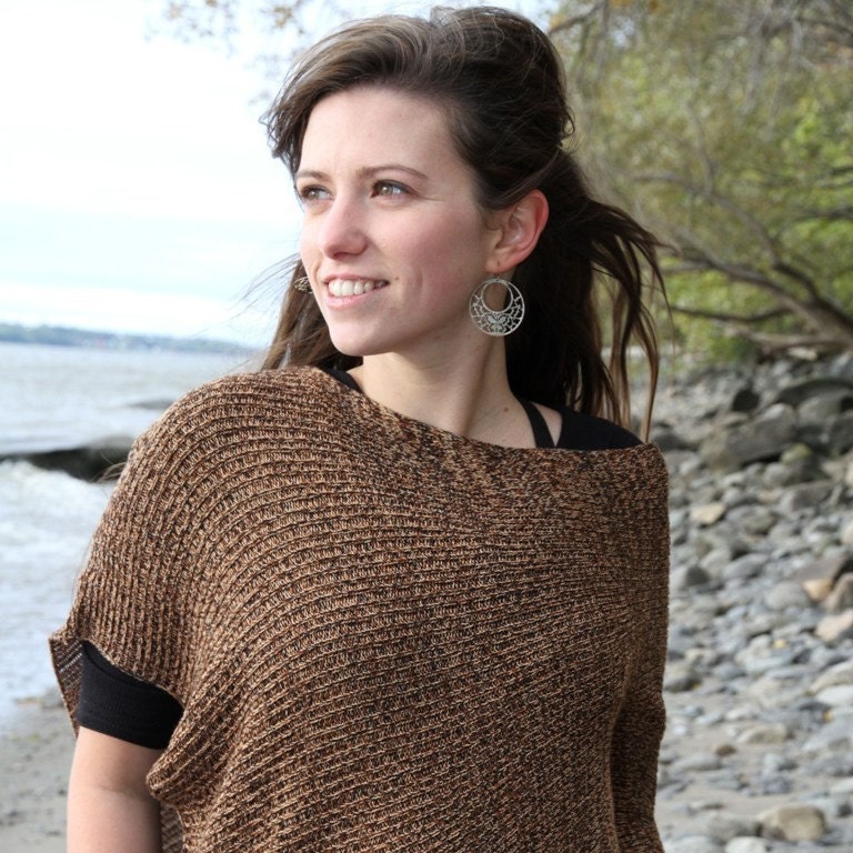 EArTh sHadEs PoNcHo.....  Eco Friendly Fall Fashion Accessorie for women - Bamboo knitting shawl