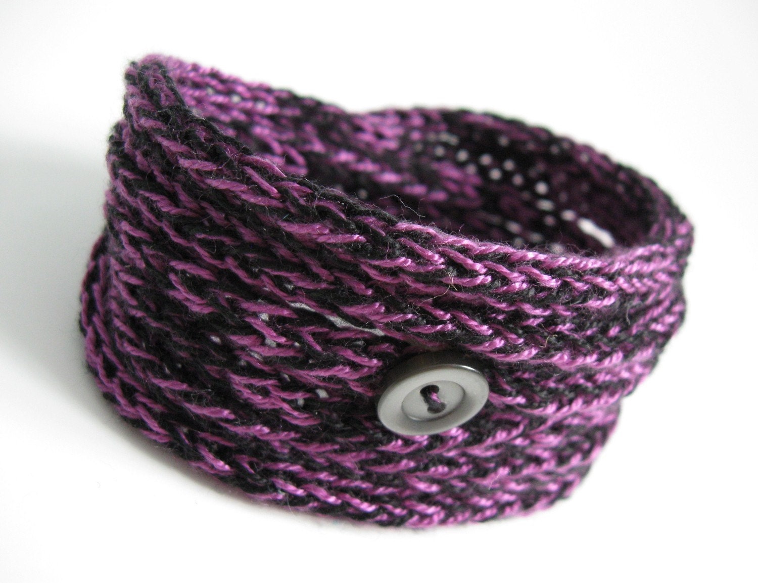 Purple.....  Knitted Cord Bracelet -Funky Shades- 3 colors available