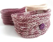 PeTuNia PinK.....  Knitted Cord Bracelets -Set of three in Bordeaux Pink Shades