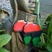 Large Africa map earrings in red,black and green