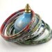 Cloisonne Bangle Bracelets Vintage Floral Multi Color