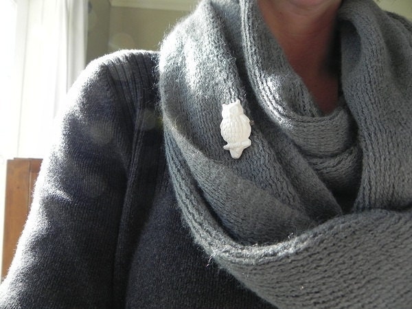 The Little Owl Brooch- Ceramic