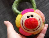 Baby's Luxury WOOLY Spring Flower Rattle Made to Order