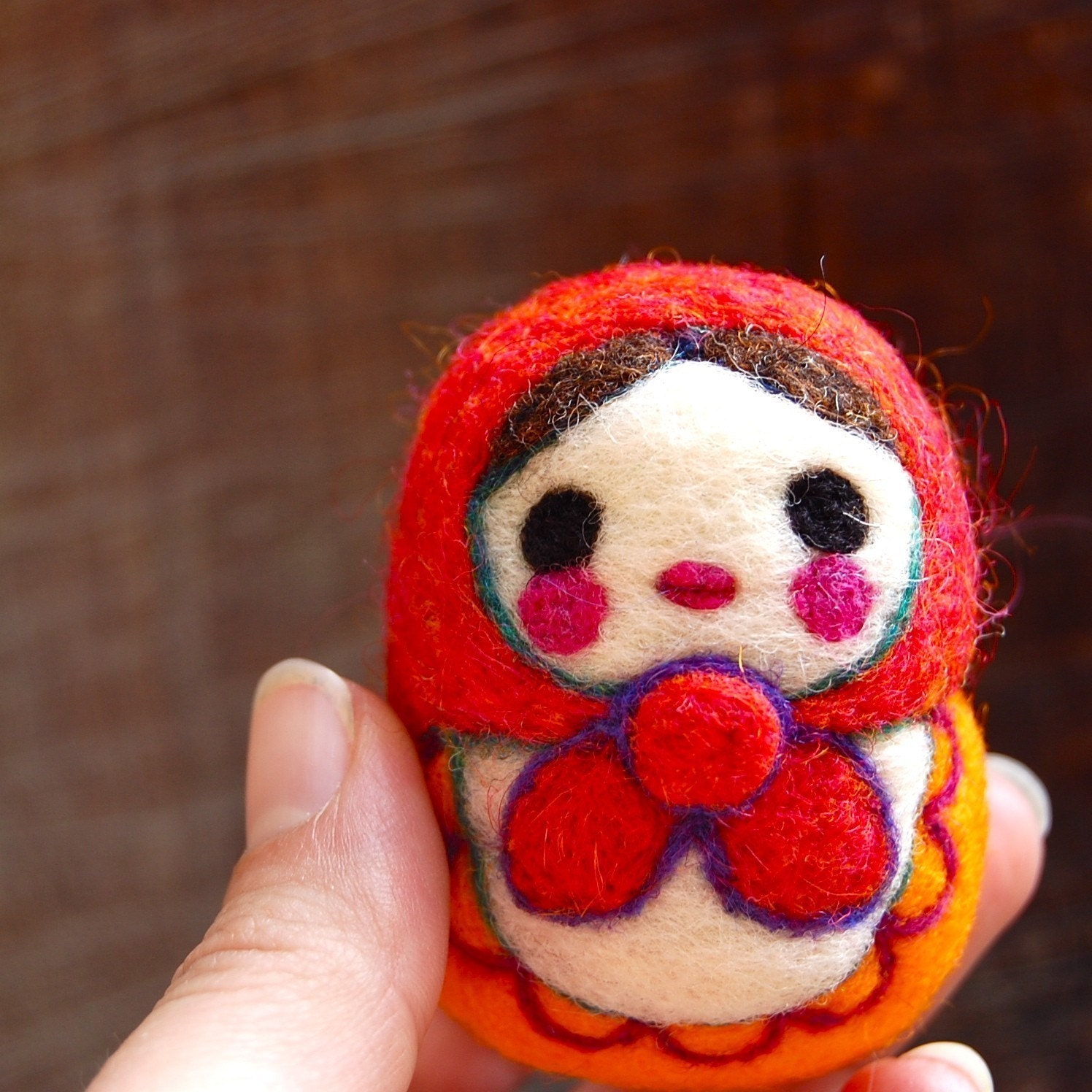 Matryoshka  Russian Wooly Egg Doll Made to Order