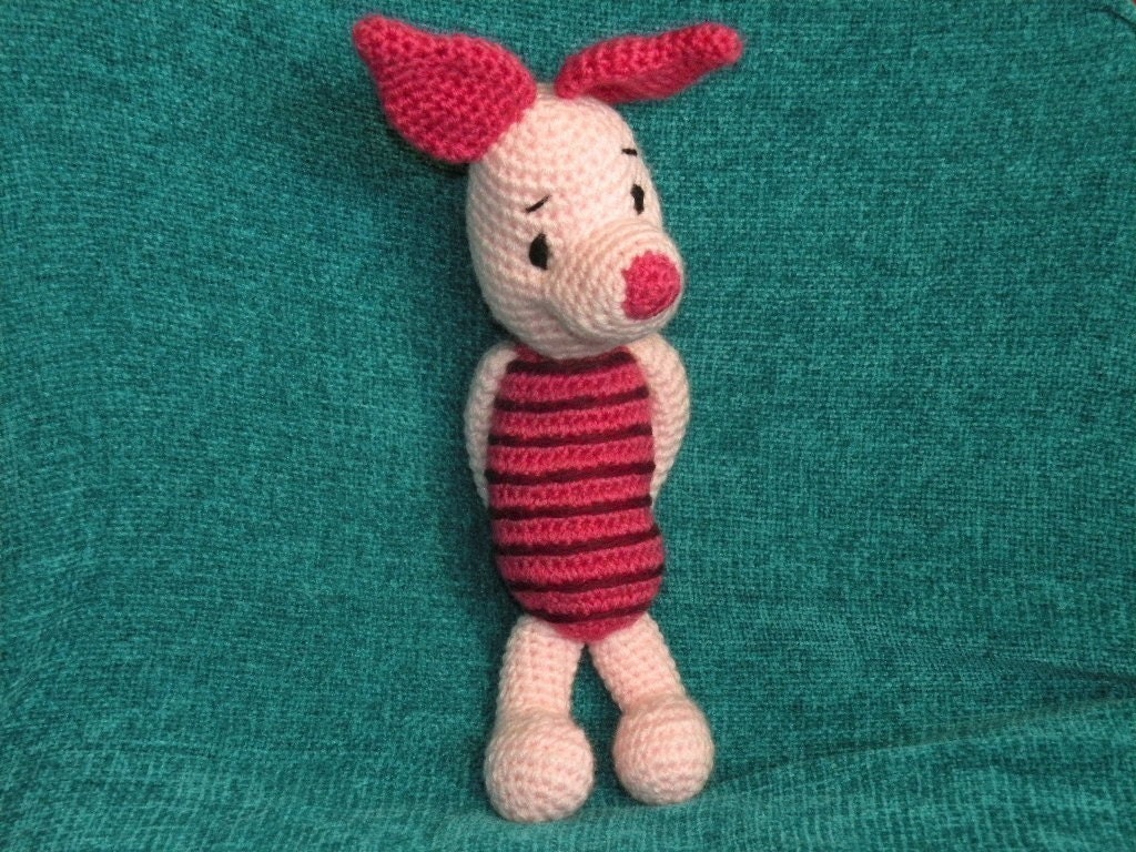 PDF - Piglet the Winnie the Pooh's friend 12.5 inches / 31 cm amigurumi doll crochet pattern Available in English or Spanish language