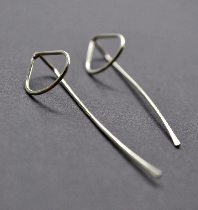 Long Raindrop Earrings. Handmade. Sterling Silver. Simple. Weather. Tear. Teardrop. Eco. Jewellery. Jewelry. Australia.