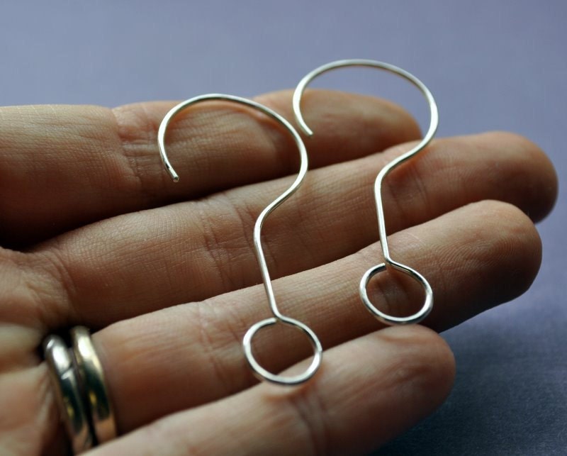 Earrings. Punctuation Collection. Question Mark. Spelling, Word, Geek Style Modern Simple Sterling Silver. By Epheriell on Etsy.