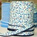 Bias Tape Double Fold  Petite Flowers in Navy Cotton and Lace Crochet