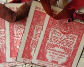 Italian Lire Tags, Vintage Red Image