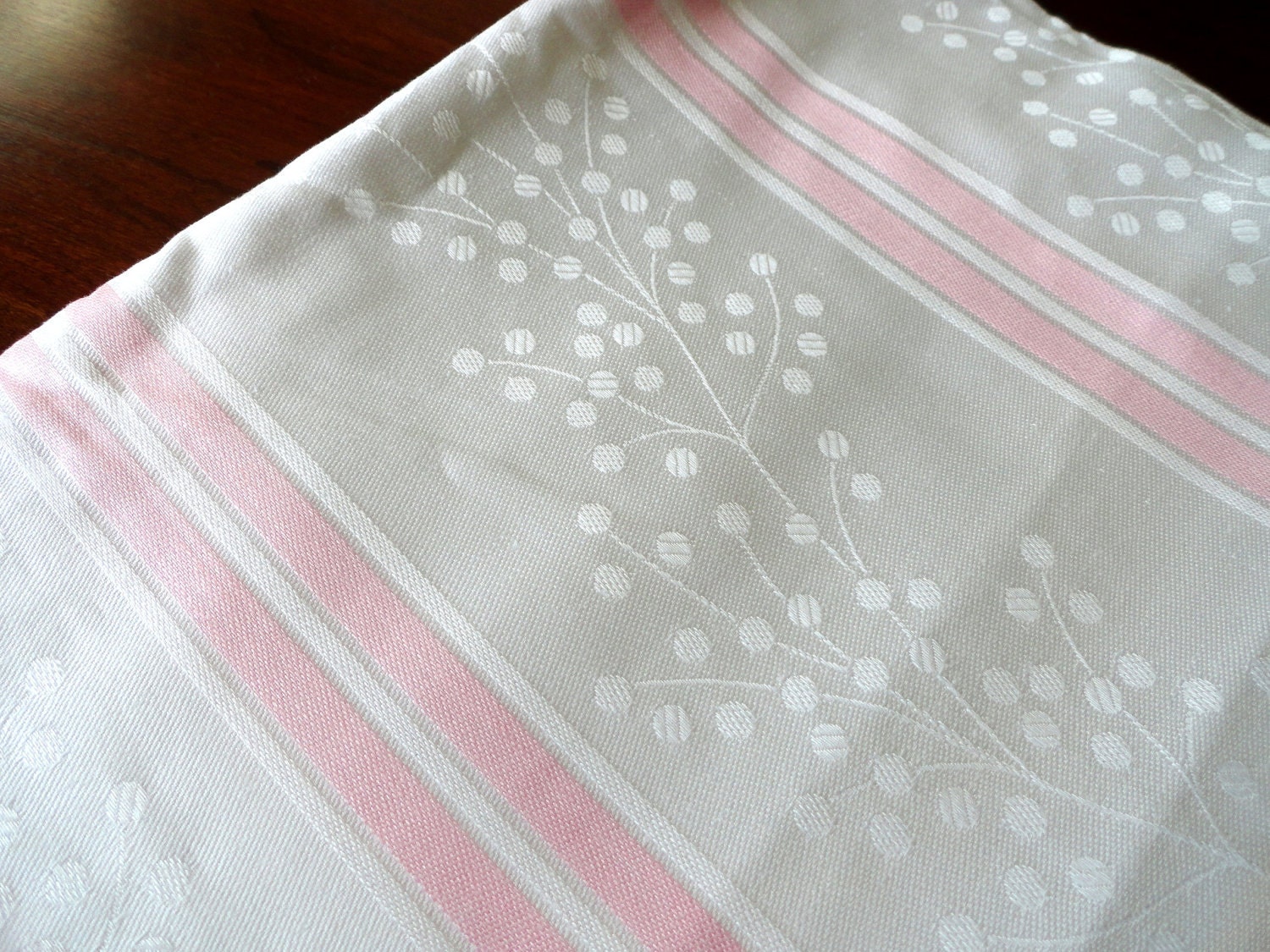 Vintage Fabric - 1930s WIDE Damask Mattress Ticking Material Yardage