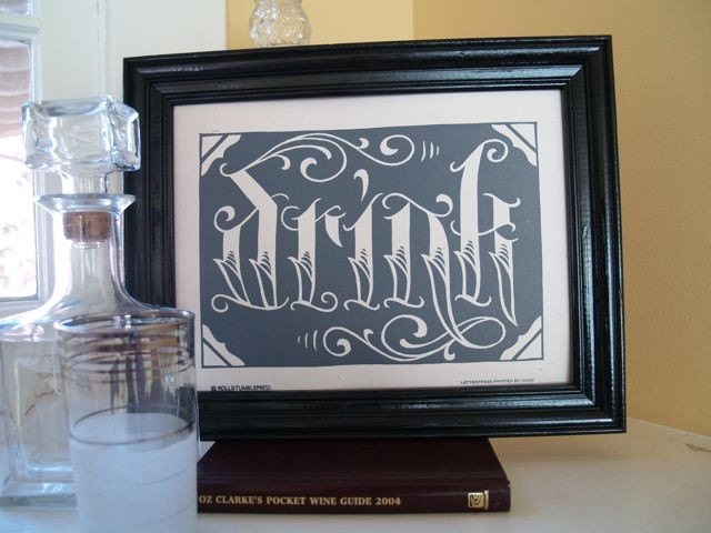 Drink, Handprinted Letterpress Poster