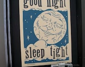 Good Night -Hand Printed Letterpress Poster