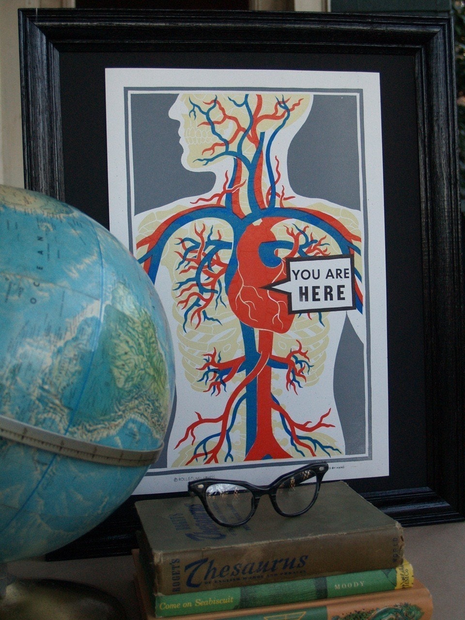 You Are Here Hand-Printed Letterpress Poster