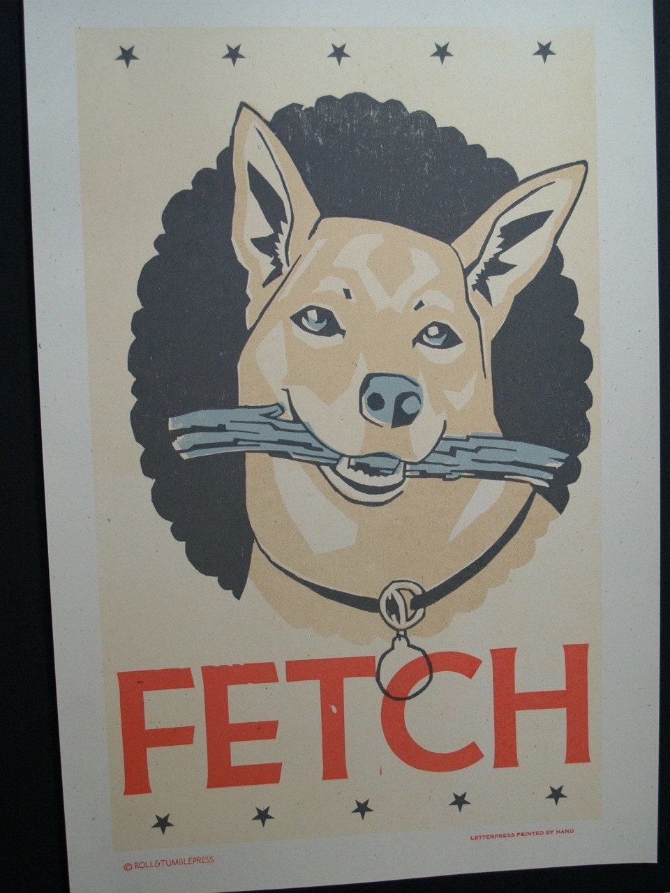 Fetch, Handprinted Letterpress Poster