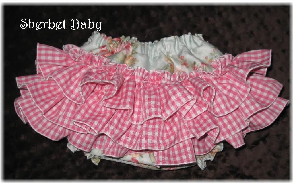 Sassy Pants Ruffle Diaper Cover Bloomer Summerset Rose & Pink Gingham