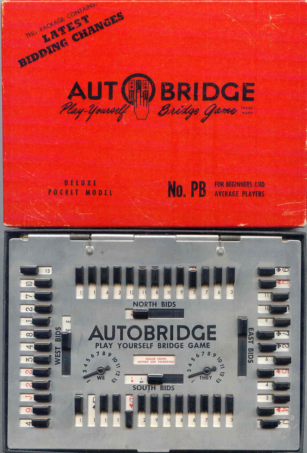 1959 AutoBridge Handheld Vintage Bridge Game Take It In The Car Or On The Plane