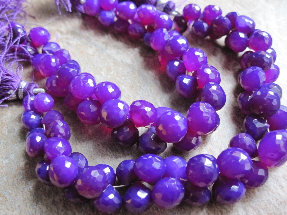 Vibrant Purple Chalcedony Faceted Onion - loveofjewelry