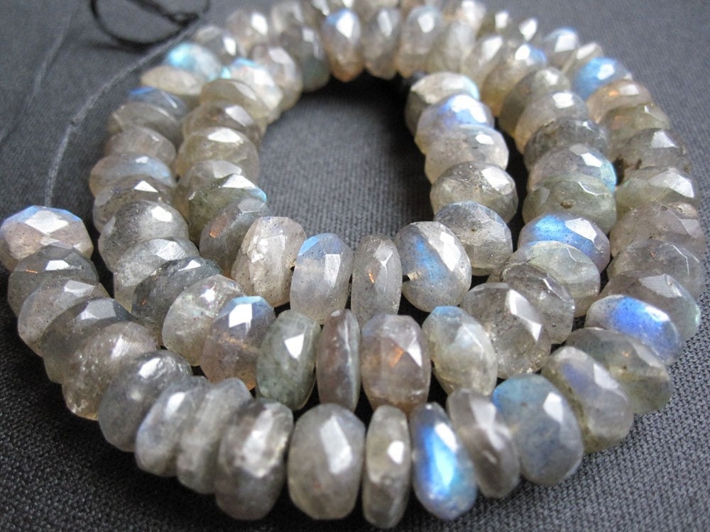 Labradorite Large Faceted Rondelles
