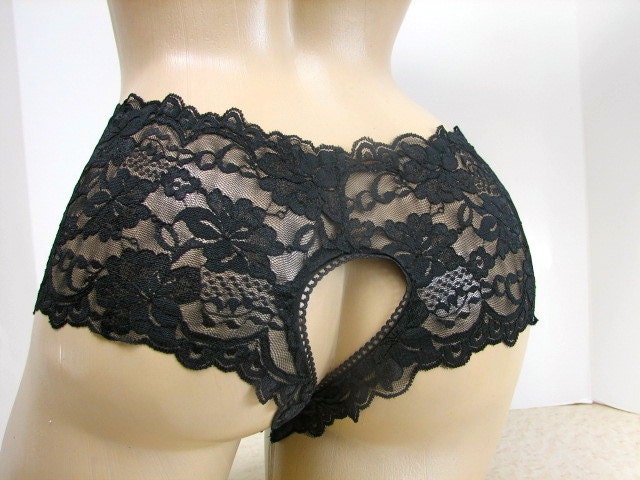 Not for the Shy Sexy Crotchless Lace Boy Shorts Panties Size Large Sissy Panties Crossdresser