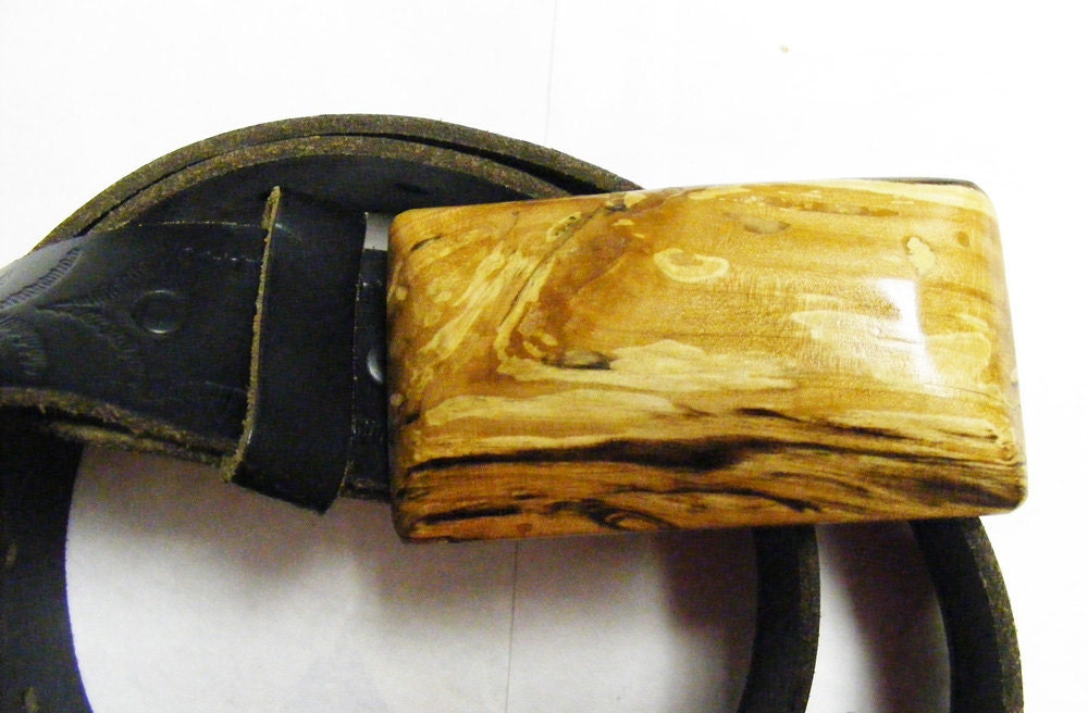 Wooden Belt Buckle - Spalted Apple