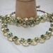 Vintage Gold and Green Rhinestone Choker Bracelet Combo