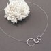 Hostess Gift Sterling Silver Circle Necklace 3 Link - Past Present Future - Handmade Office Fashion Bride Bridal