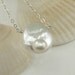 Solitaire Blister Coin Pearl Necklace Sterling Silver Exotic Unique Bridesmaid Wedding Jewelry Simple Beach Fashion