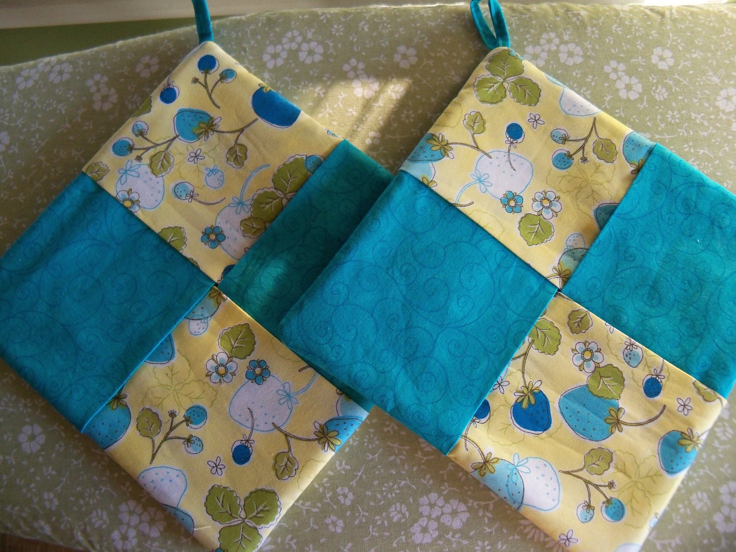 Wild Strawberry Pot Holders Kitchen Decor Housewares Handmade